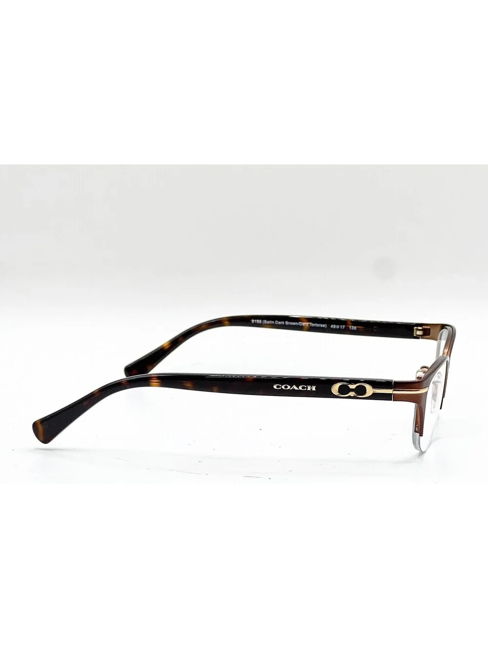 Coach Hc 5058 9199 Satin Dark Brown/Dark Tortoise Authentic Eyeglasses 49-17-135